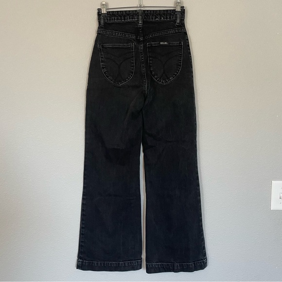 Rolla’s Sailor High Rise Wide Leg Jeans in Black - Size 25 - Picture 3 of 5